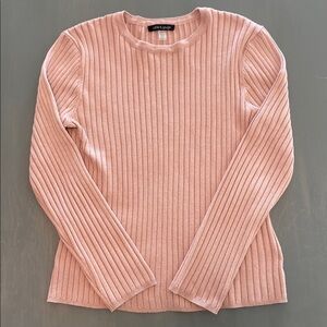 Cable & Gauge Blush Ribbed Crew Neck Sweater